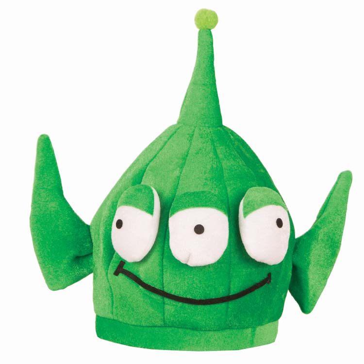 Muts alien - groene muts met ogen en antenne