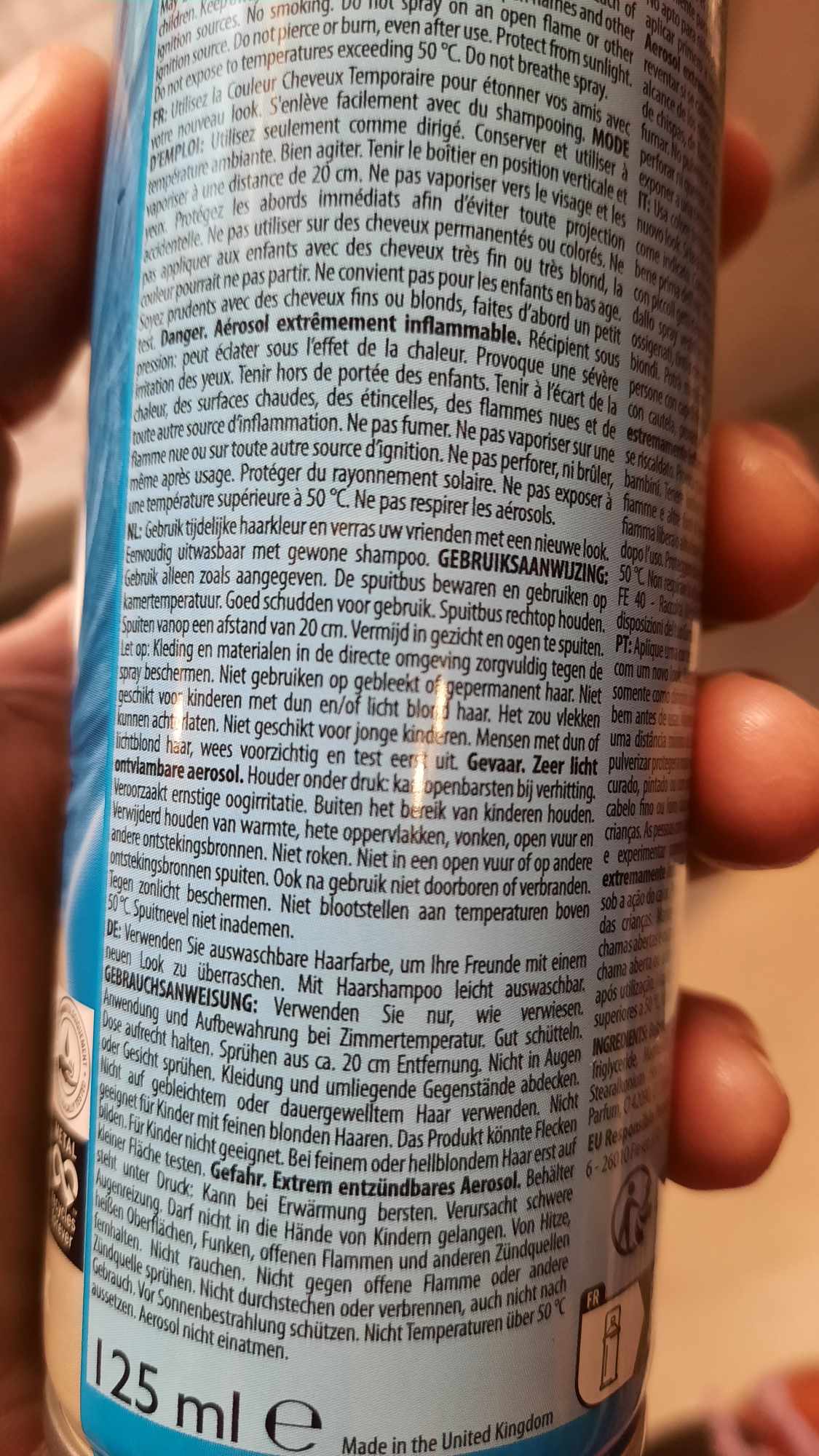 Gekleurde haarspray