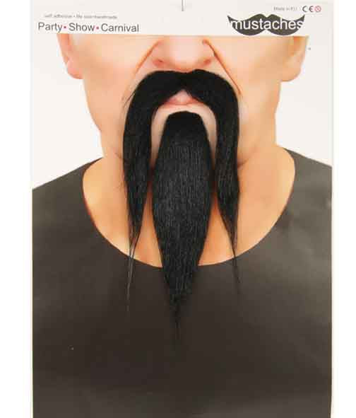 Lange zwarte snor en baard - Azië