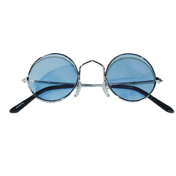 Rond brilletje met blauwe glazen
