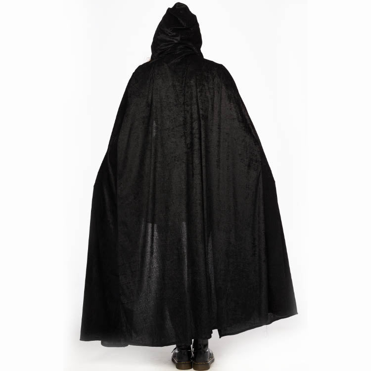 Zwarte cape met kap