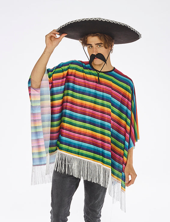 Poncho - Mexicaanse regenboog poncho
