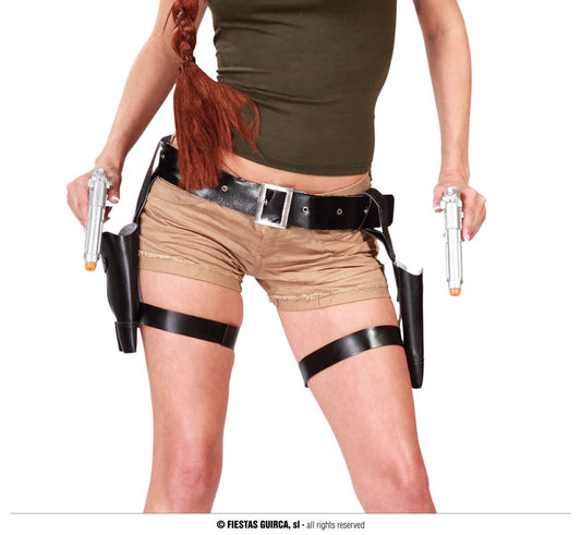 Holster Lara Croft - heupholster met 2 pistolen
