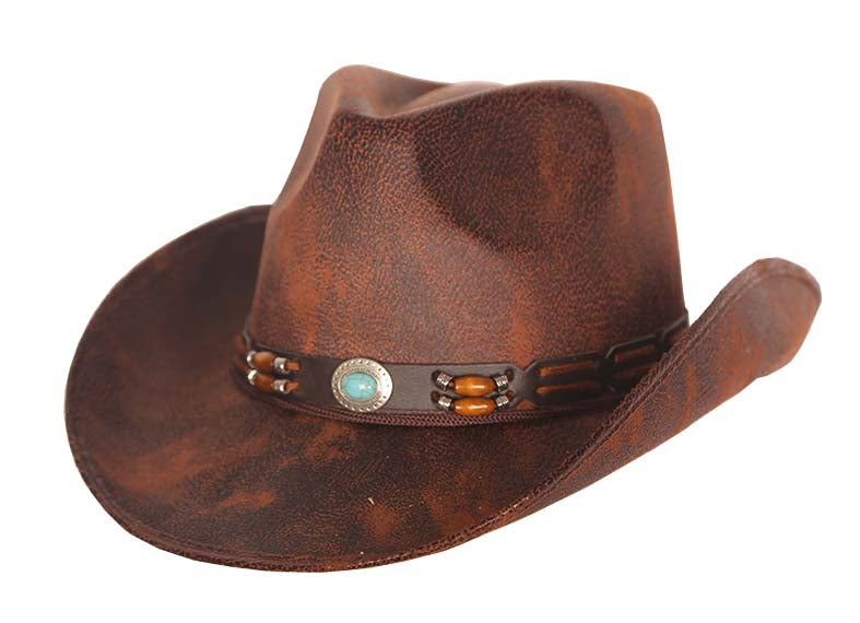 Cowboyhoed bruin Leather Look